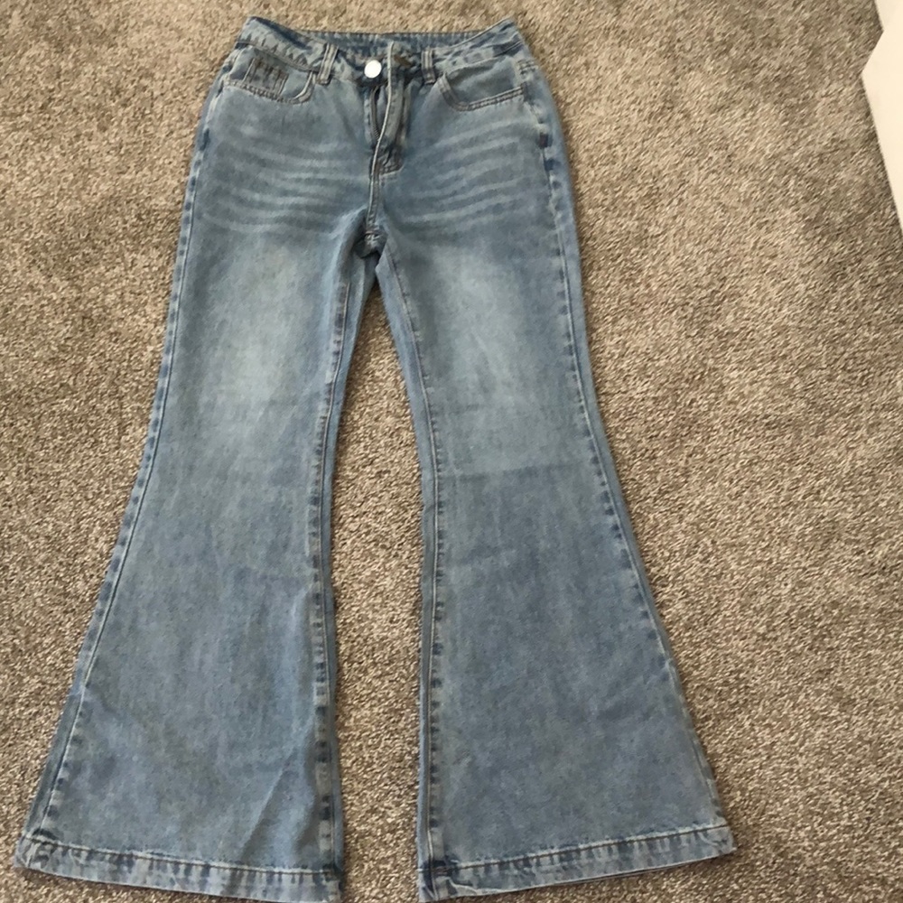 Light blue flare jeans